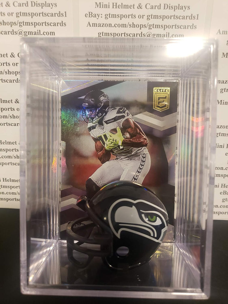 DK Metcalf Seattle Seahawks Mini Helmet Shadowbox Display Case with Collectible Autograph Card