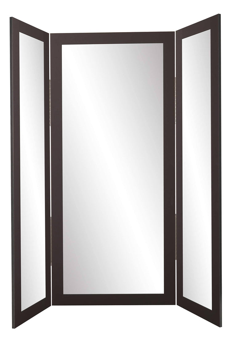 BrandtWorks Full-Body Trifold Dressing Mirror with Black Finish