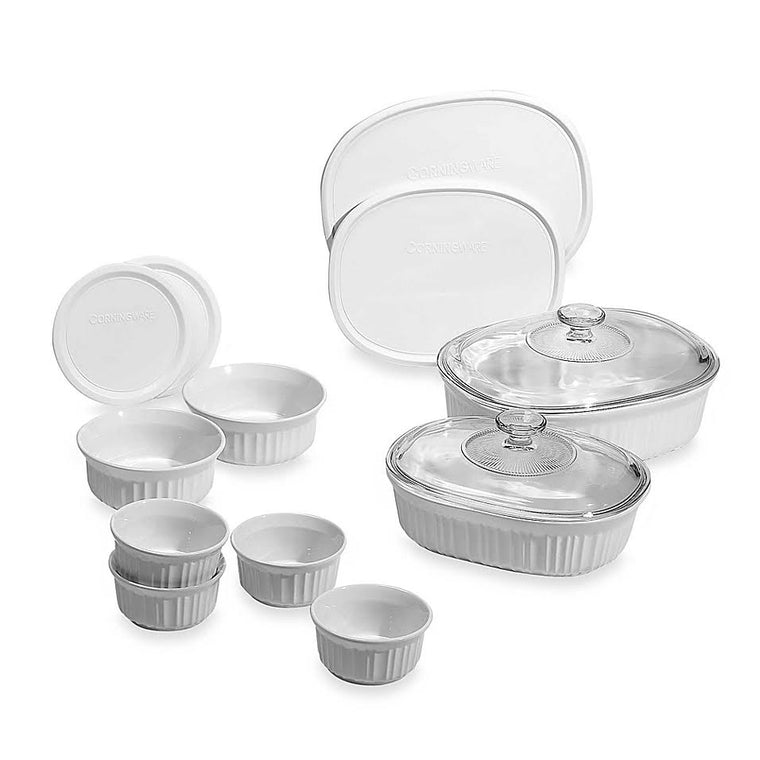 CorningWare French White 14-Piece Bakeware Collection