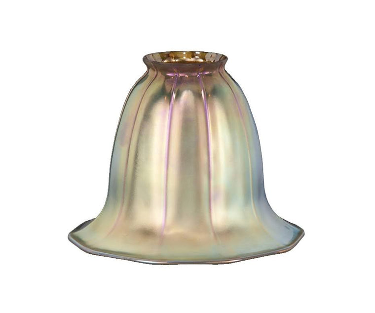 B&P 2 1/4-Inch Lamp Fitter with Art Glass Shade and Gold Iridescent Finish